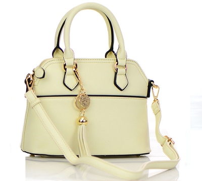 Faux Leather Hand Bag K1040 37810 Beige